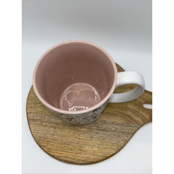 Spectrum Dog Faces Coffee Tea Cup Pug Pink White Ceramic Embossed-4.25" T Preown - Picture 6 of 8